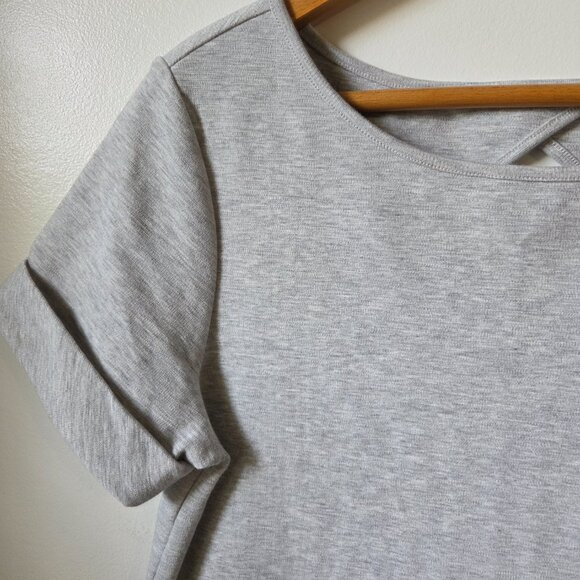 NWT LOLE GREY HEATHERED CUFFED SLEEVES T SHIRT DRESS SIZE SMALL - Picture 4 of 16